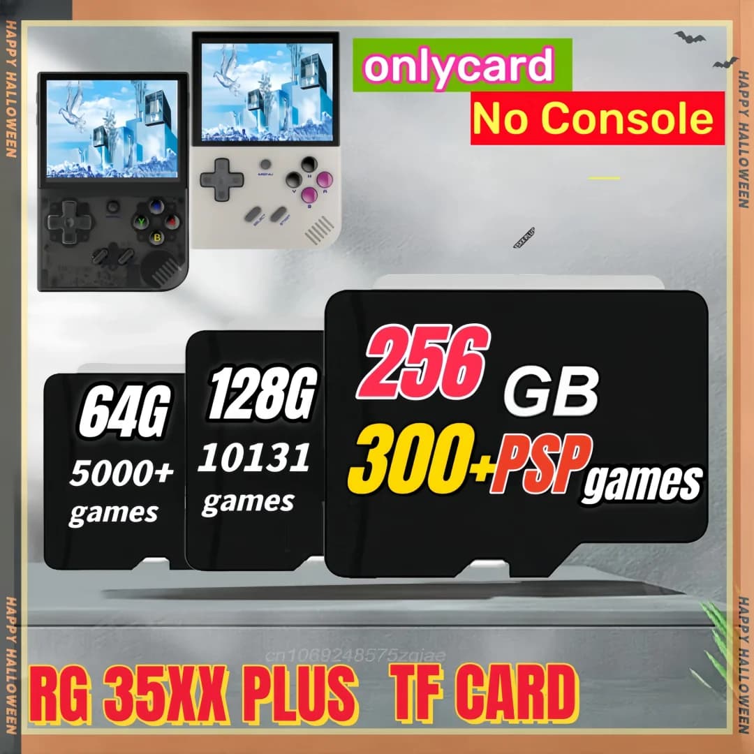 ANBERAlfred-Carte mémoire de jeu rétro RG35XX PLUS, 256 Go, carte TF préchargée, plus de 300 jeux PS
