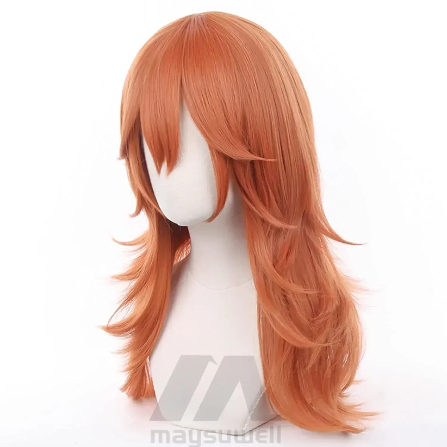 Ange diable pour tronçonneuse homme frange longue Orange marron Cosplay perruques Halloween Costume 
