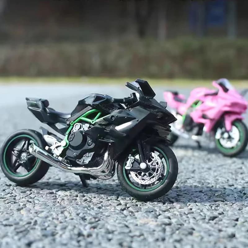 Modèle de moto moulé sous pression Ninja hx816 H2R 1:18, jouet absorbant les chocs réalisable pour e