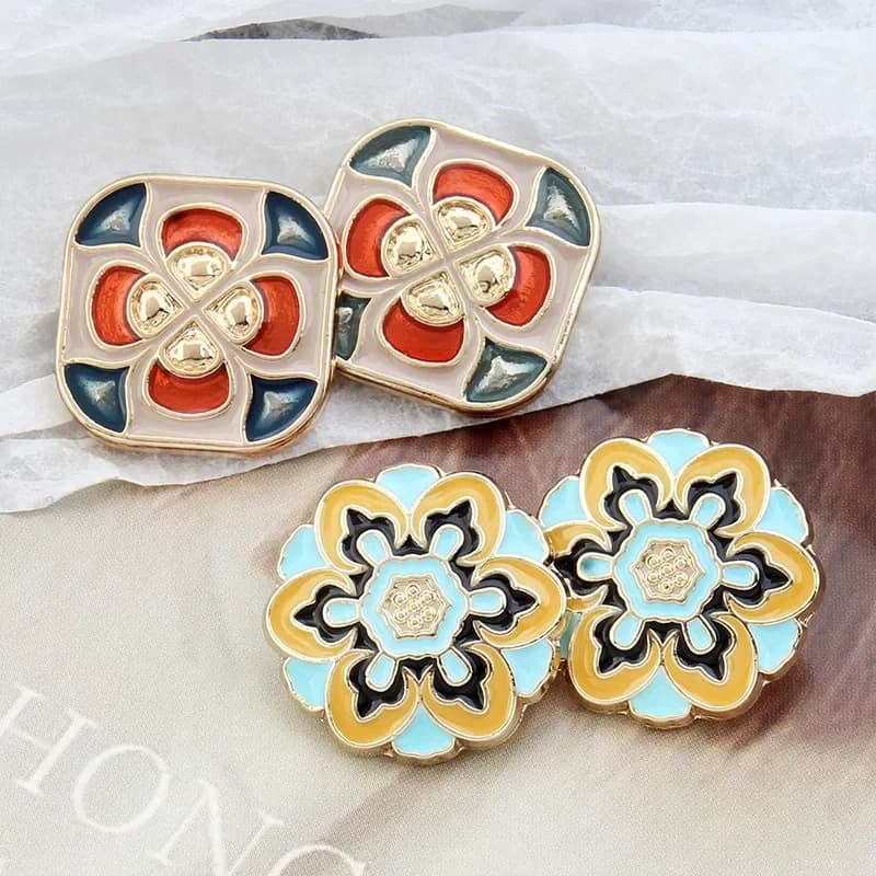 Boutons rétro décoratifs en métal pour vêtements femme pull Cardigan veste manteau costume couture a