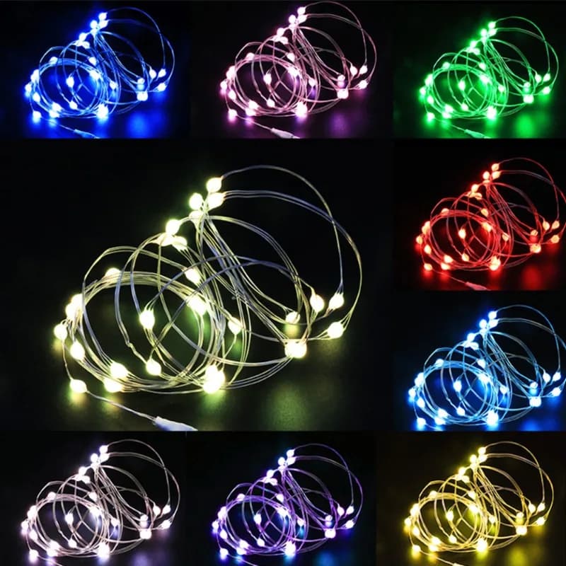 3/10/20M USB LED chaîne lumières cuivre argent fil guirlande lumière étanche fée lumières pour noël 