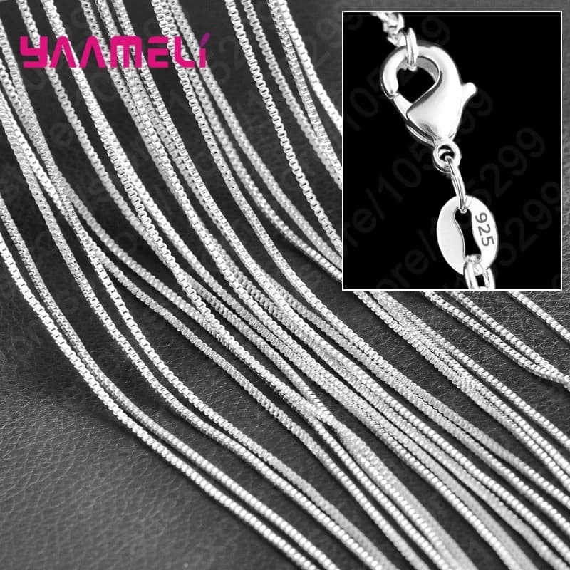 Chaîne à maillons en argent Sterling 925 pur, bijoux de collier avec fermoirs à homard lisses et sol