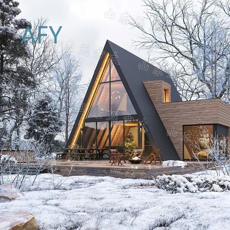 Maison mobile triangulaire en bois antiseptique, de haute qualité et populaire, pour camping et vaca