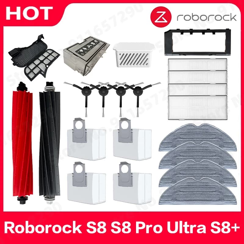 Roborock-Pièces de rechange pour aspirateur robot S8 Pro Ultra S8 +, vadrouille Everths, brosses lat