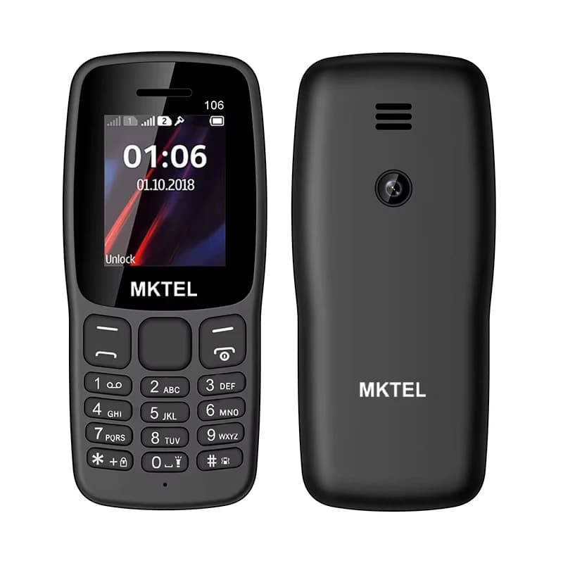 MKTEL 106 caractéristique téléphone 1.77 "affichage 800mAh batterie double SIM double veille forte t