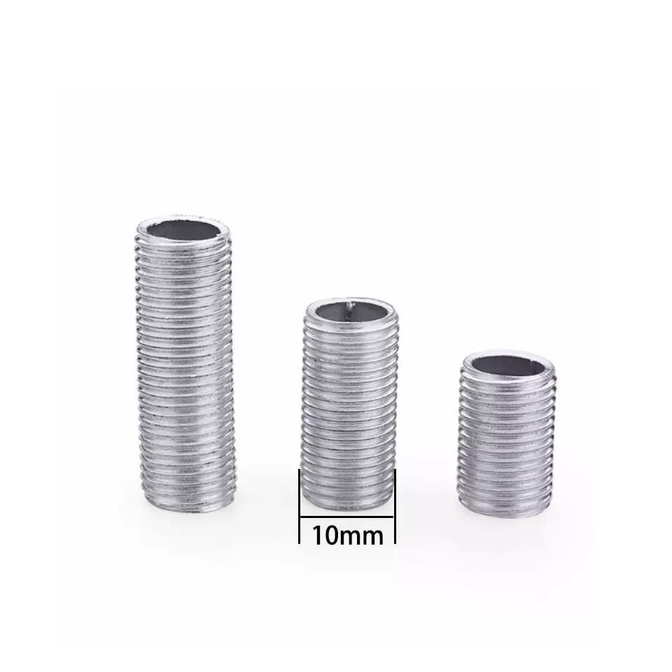 2 pièces M10 vis à dents complètes Tube droit creux pôle diamètre 10mm dent extérieure galvanisée la
