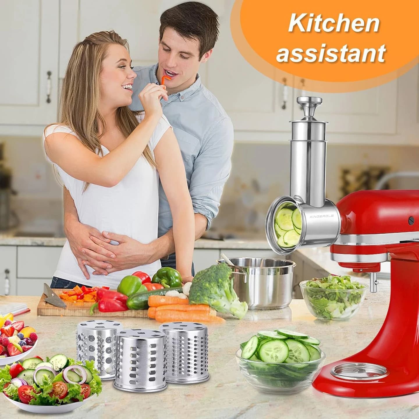 Trancheuse/déchiqueteuse en acier inoxydable lavable au lave-vaisselle, accessoire de rêve pour aide