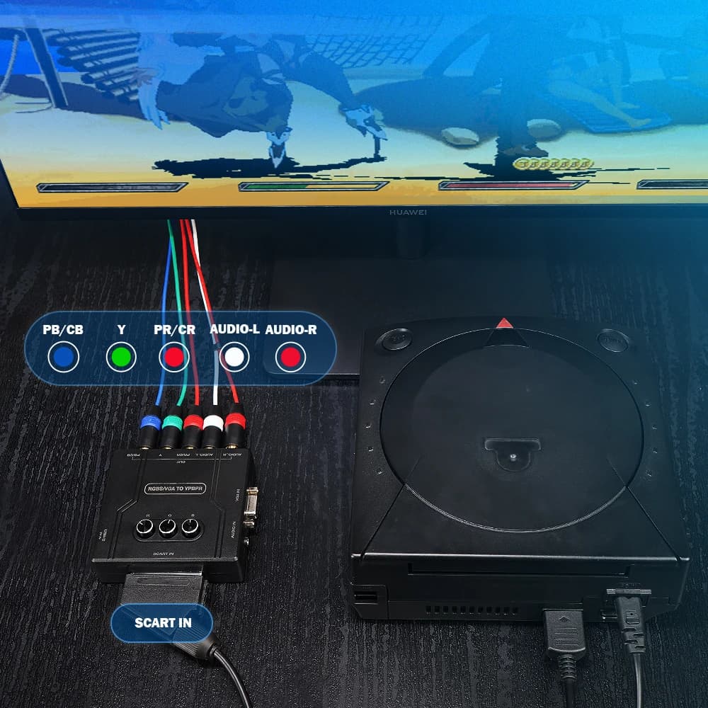 Convertisseur de signal vidéo BitFunx RGBS (Scart) ou VGA vers YPBPR, transcodeur RGBS vers composan