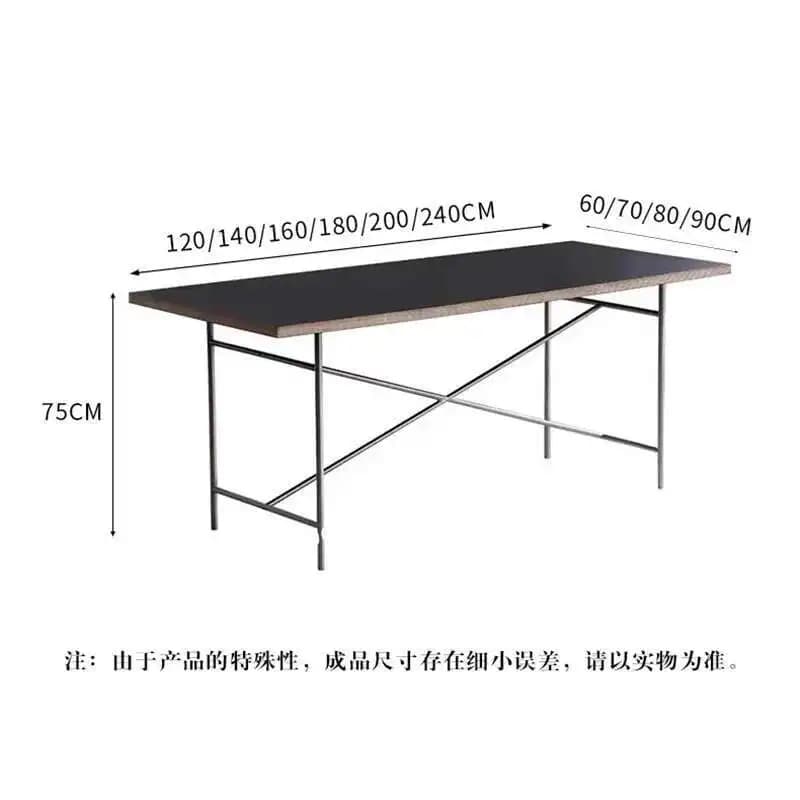 Table de conférence rectangulaire en bois massif, pied en acier inoxydable, bureau de bureau, table 
