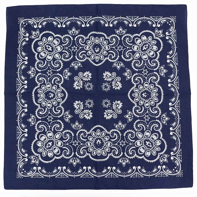 68CM rétro bleu rouge Paisley grand carré Bandana coton Hip Hop bandeau écharpe