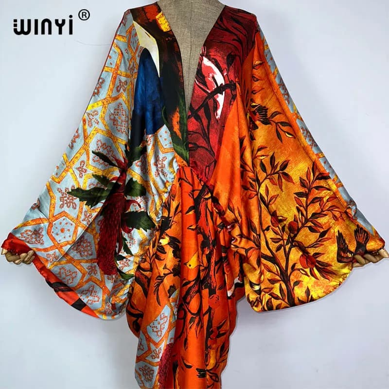 WINYI-Robe longue bohème à col en V pour femmes, Robe longue de plage, Sensation roulée à la main, S