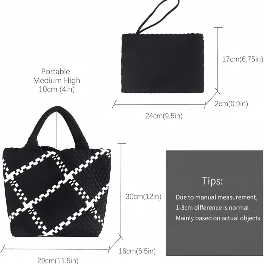 Sac tissé pour femmes, sac fourre-tout en néoprène, sac à main de plage d'été, sac à main rétro fait