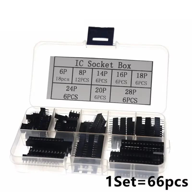 Kit de prise de type à souder avec boîte, adaptateur de prises DIP IC, 6 broches, 8 broches, 14 broc