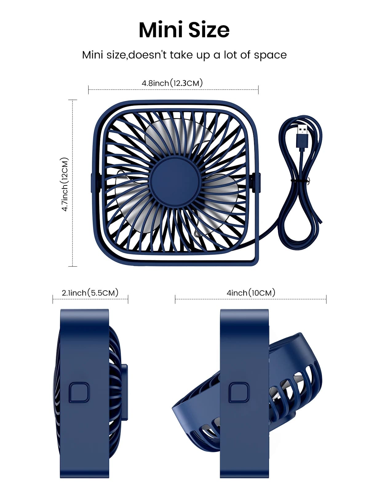 TOPK Mini ventilateur Portable USB ventilateur de bureau Table flux d'air fort et fonctionnement sil