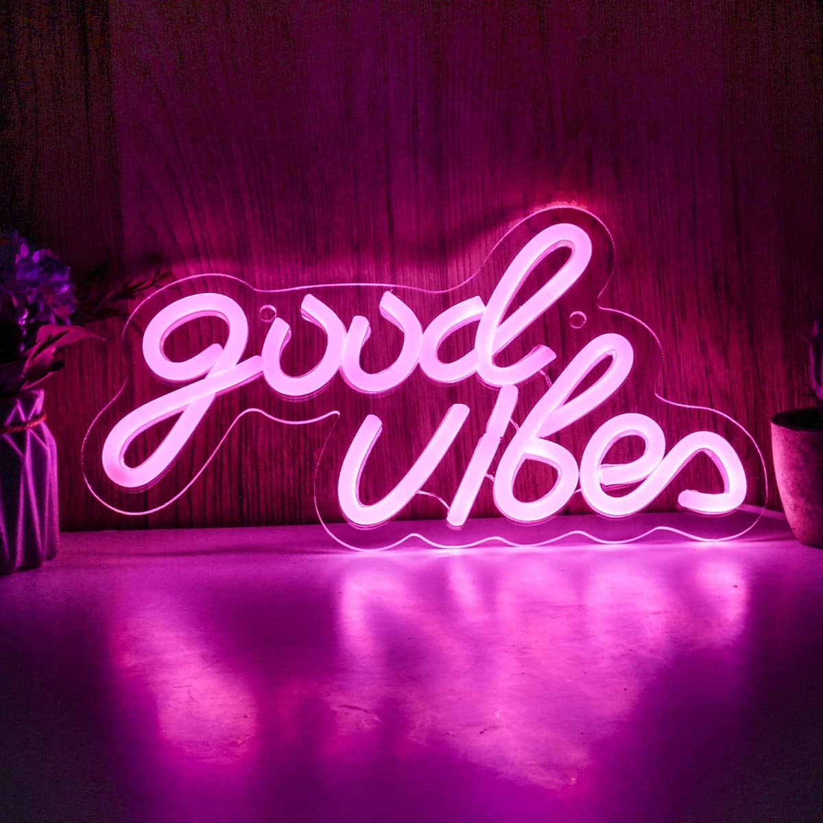 Chi-buy LED néon bonnes vibrations USB alimenté enseignes au néon veilleuse 3D mur Art & salle de je