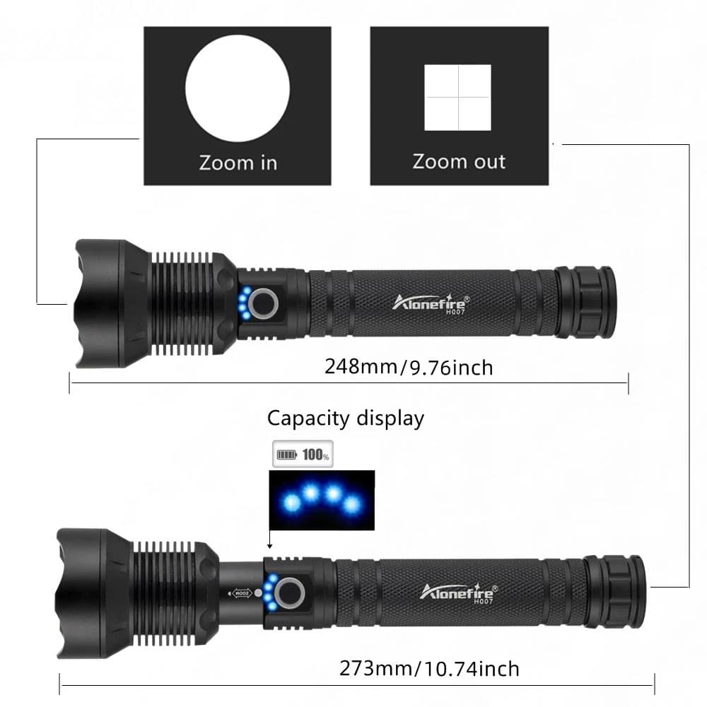 4000Lumen Zoom XHP70 LED lampe de poche haute puissance USB Rechargeable torche extérieure chasse Ca