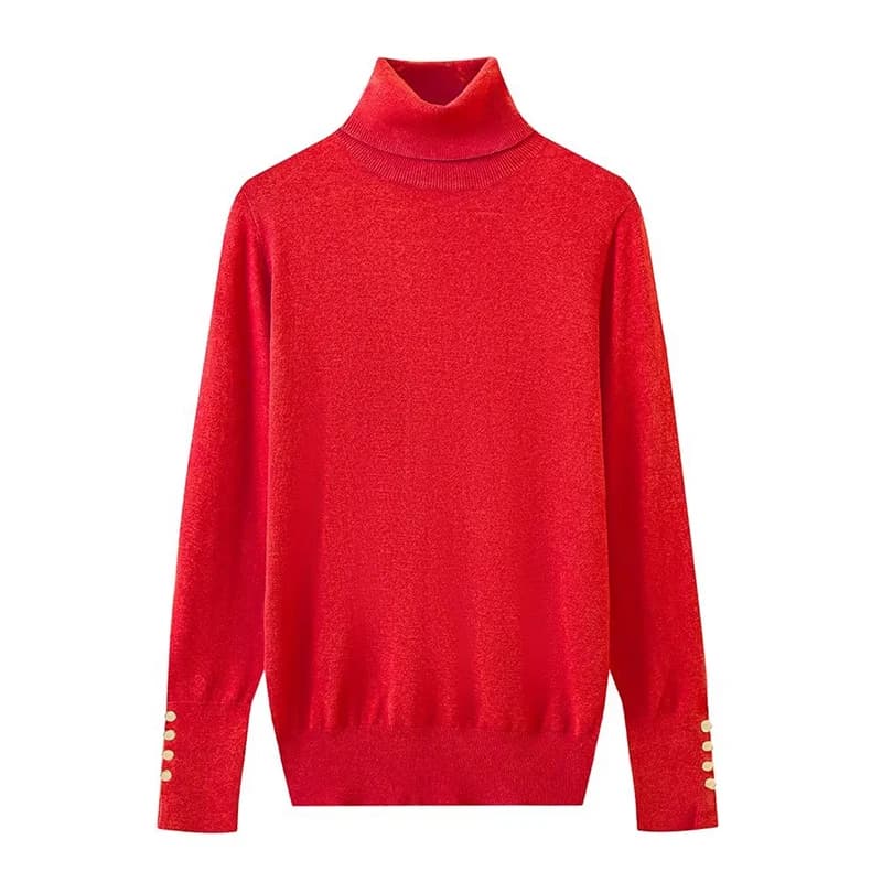 YENKYE automne femmes à manches longues basique col roulé tricot pull pull décontracté tricots