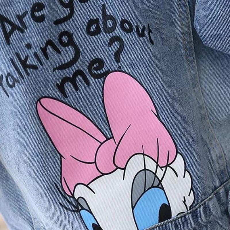 Nouvelle veste en jean à motif marguerite de dessin animé pour filles de 2 à 7 ans, manteau décontra