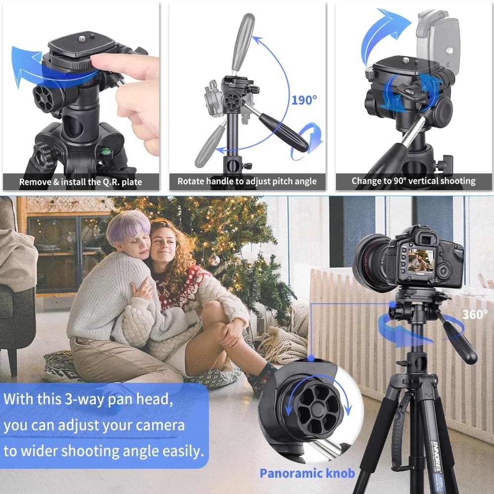 INNOREL RT20H Trépied de voyage léger professionnel en aluminium avec tête réglable Support horizont