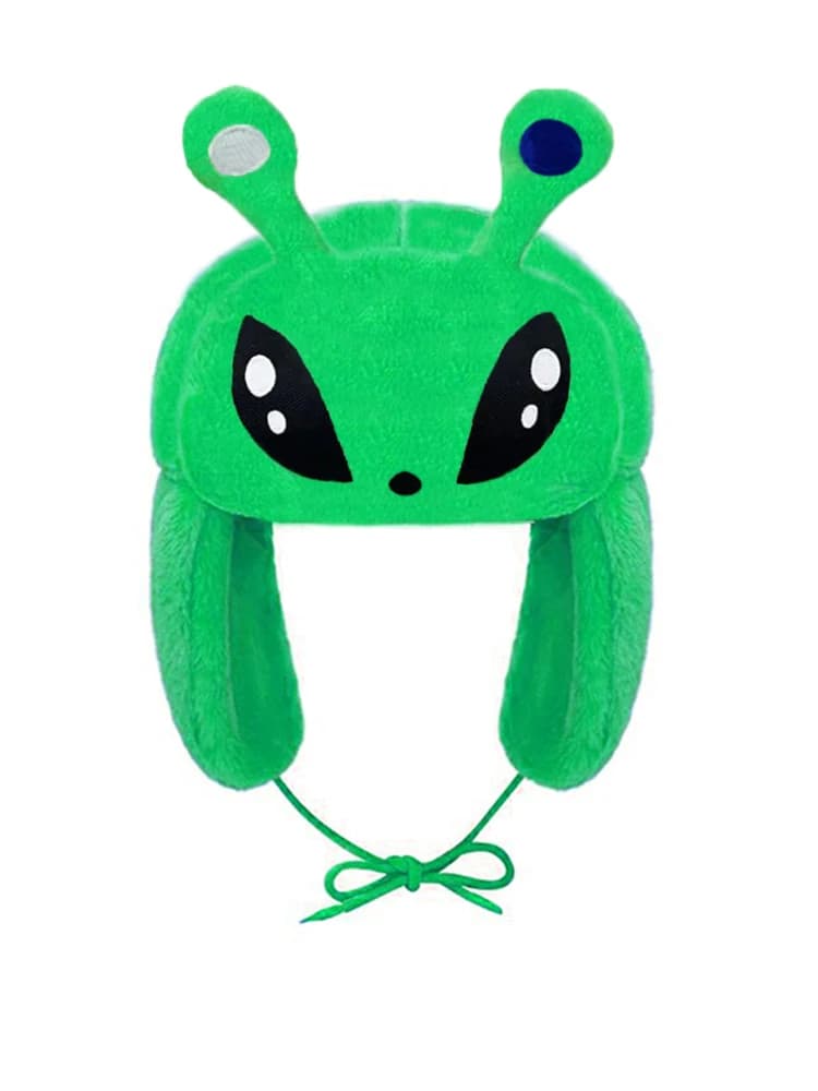 Chapeau en peluche extraterrestre vert pour enfants, chapeau Ushanka, casquette Anime de dessin anim