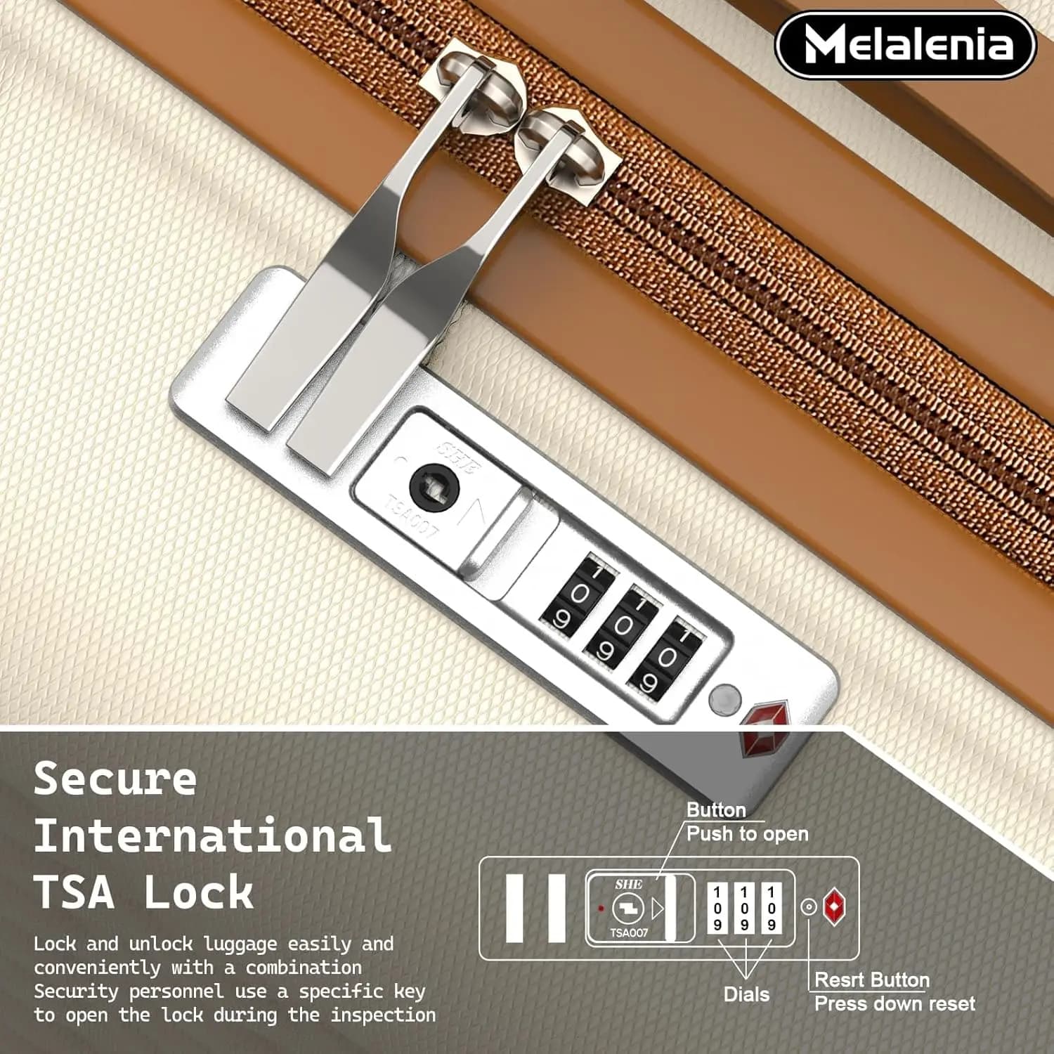 Ensemble de bagages légers et durables de 7 pièces, valise de voyage familiale avec serrure TSA et r
