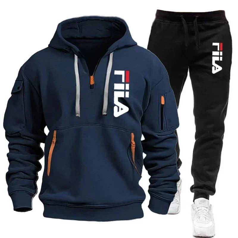 Ensemble de course à manches longues pour hommes, vêtements de sport confortables et décontractés + 