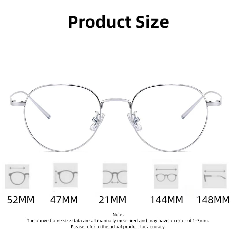 FIRADA mode confort lunettes de luxe rétro rond titane lunettes optique Prescription lunettes cadre 
