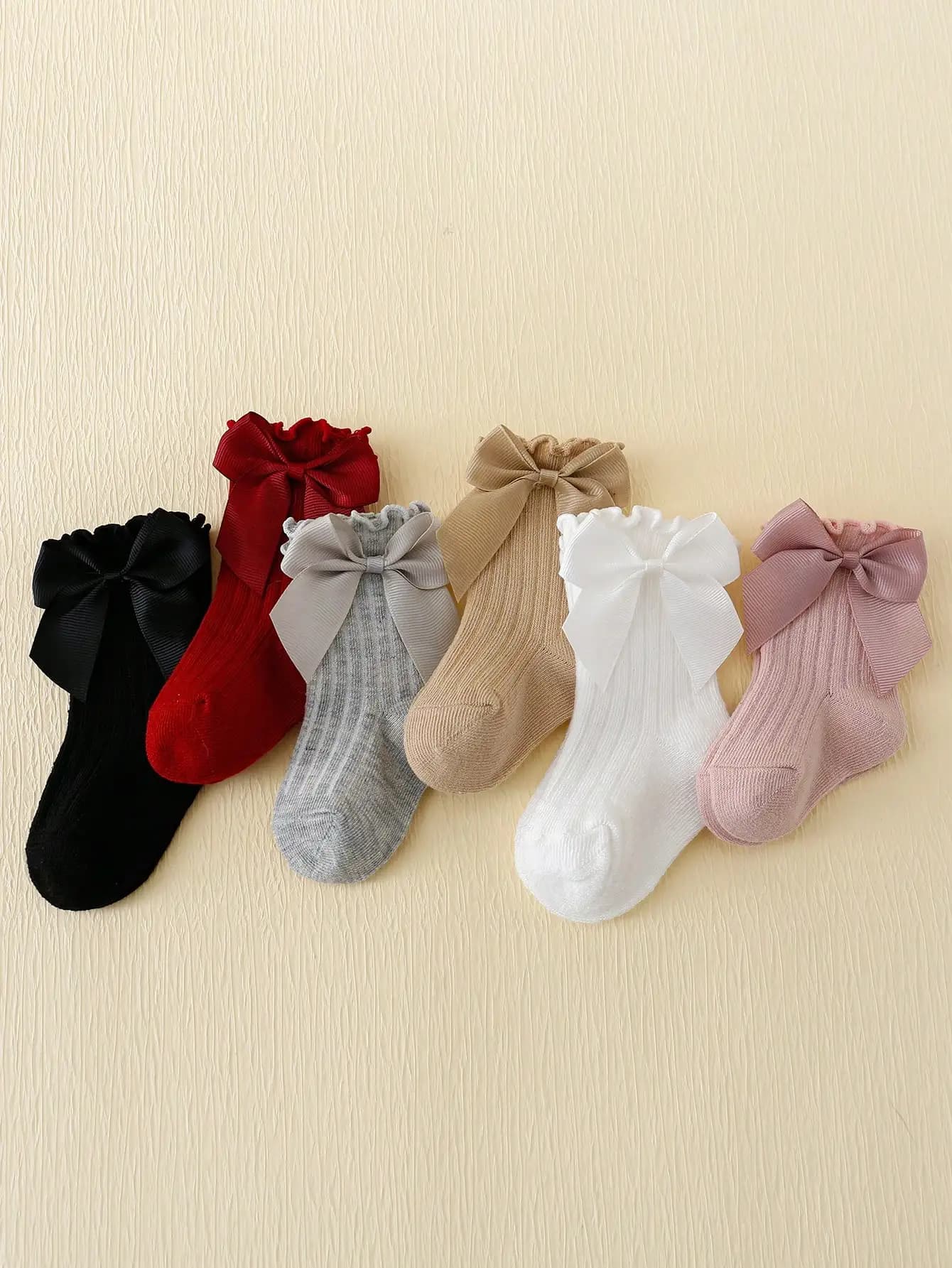 6 paires de chaussettes à bouche bulle en dentelle Rowan Bow pour bébé