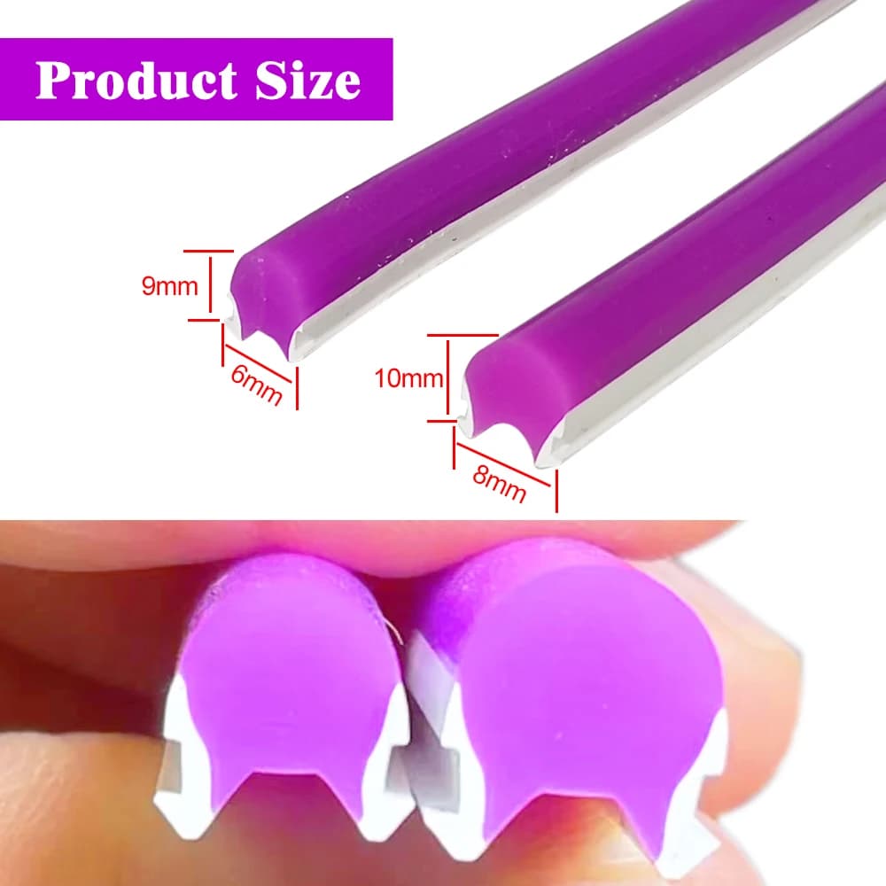 Bande Néon de Mathiation Flexible Pliable en Silicone, 12 Couleurs, DC12V 2835 SMD S Forme 120LED, D