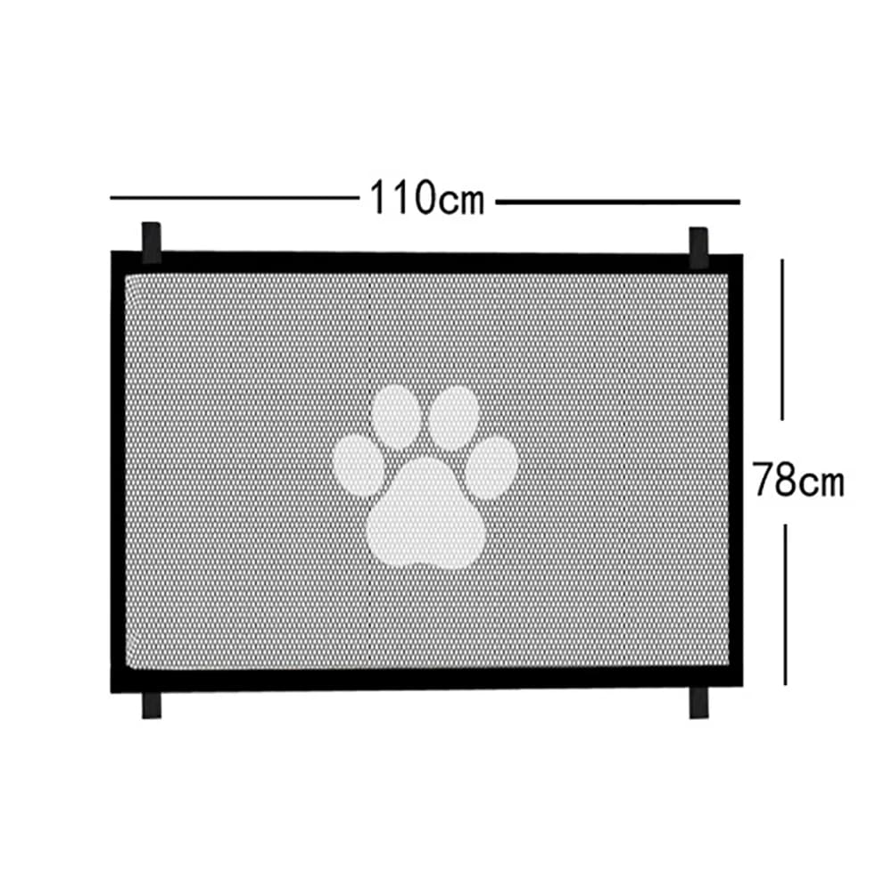 Porte pour chien pour escaliers-porte d'écran pour maison d'animaux avec 4 crochets, barrière de clô