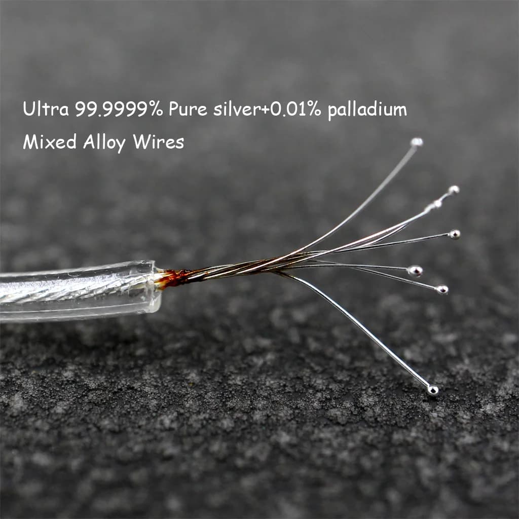 Câble d'écouteurs en paladium argent pur, 8 cœurs, 99% 7n, pour 0.78mm, 2 broches BA W4r UM3X UM3RC 