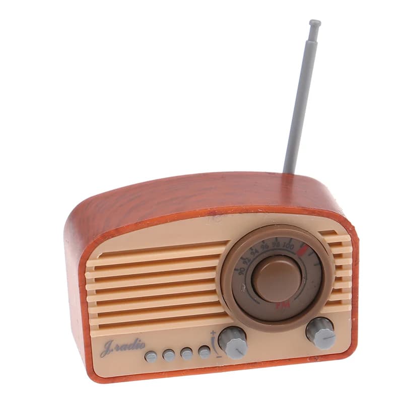 Mini Radio rétro pour maison de poupée 1/12, jouet Miniature, Radio à l'ancienne en métal, modèle ré