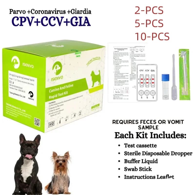 Kit de Test rapide 3 en 1 combiné canin CPV + CCV + GIA Ag, Test de santé domestique pour chiens vét
