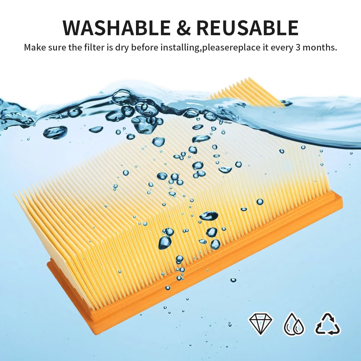Filtre pour Karcher SE3001 SE 2001 SE6.100 K2801 K2701 K2601 6.414-498.0, Haute Qualité et Durable