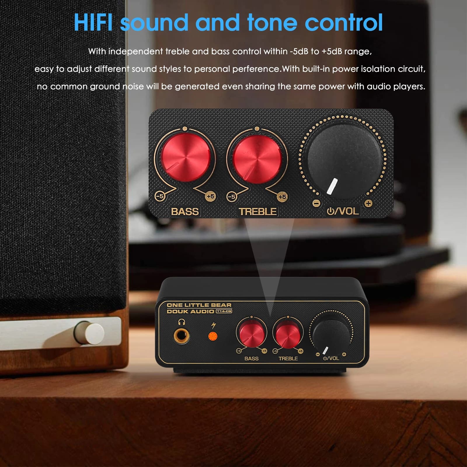 Douk Audio T14-EQ stéréo RIAA MM/MC préampli de scène Phono maison platine préamplificateur avec amp