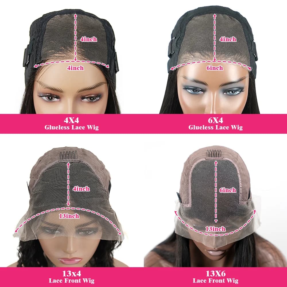 Kinky Straight Lace Frmeds Wig, Go Glueless Wig, Yaki Straight Human Hair Wig, Pre Plucked, 6x4 HD L