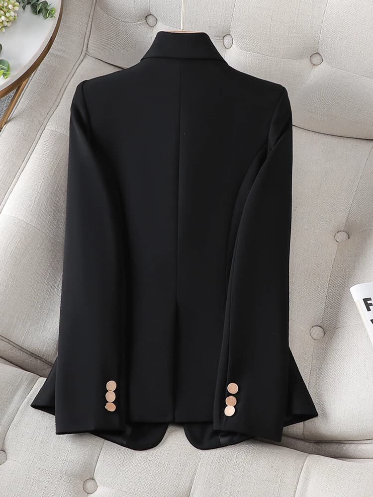 Blazer formel pour dames de bureau pour femmes, veste mince, beige, café, noir, vêtements de travail