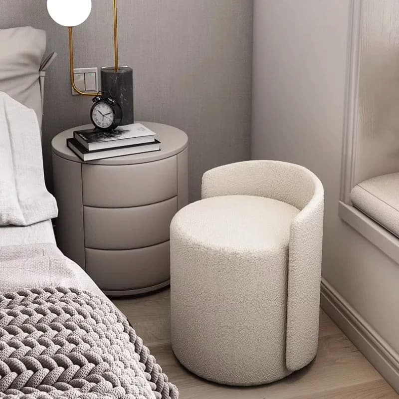 Tabouret de maquillage, tabouret de coiffeuse domestique, tabouret rond bas de salon moderne