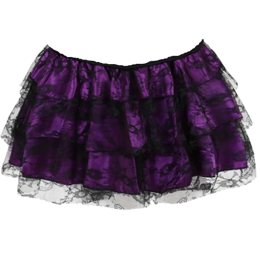 Femmes gothique Sexy dentelle florale maille Tulle Mini jupe plissée Showgirl mode fête danse jupes 