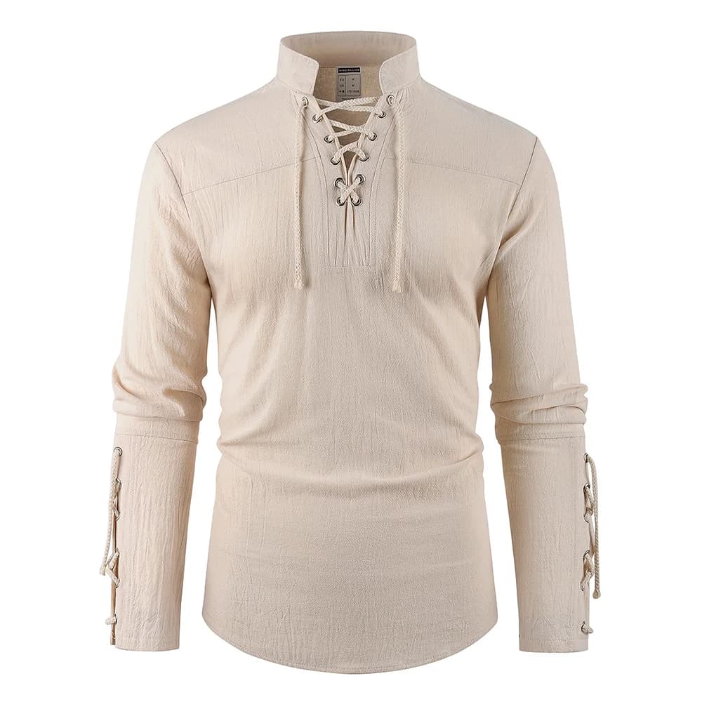 Robe de Pirate médiévale pour hommes, Streetwear élégant, Style gothique d'halloween, hauts à col en