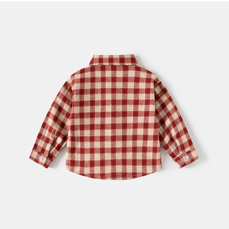 Printemps automne enfants Plaid à manches longues chemise Style coréen garçons filles ample surdimen
