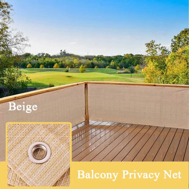 Clôture d'écran HDPE beige pour balcon, couverture de pare-brise, filet d'ombrage en tissu, protecti