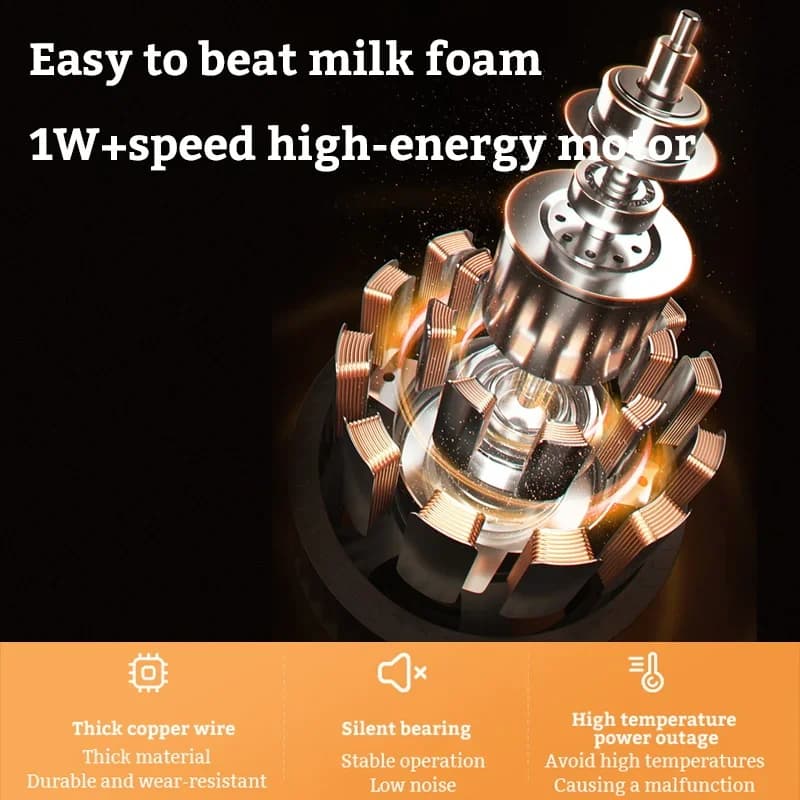 Mousseur à lait électrique, Rechargeable par USB, mélangeur de mousse, café, crème, cappuccino, bois