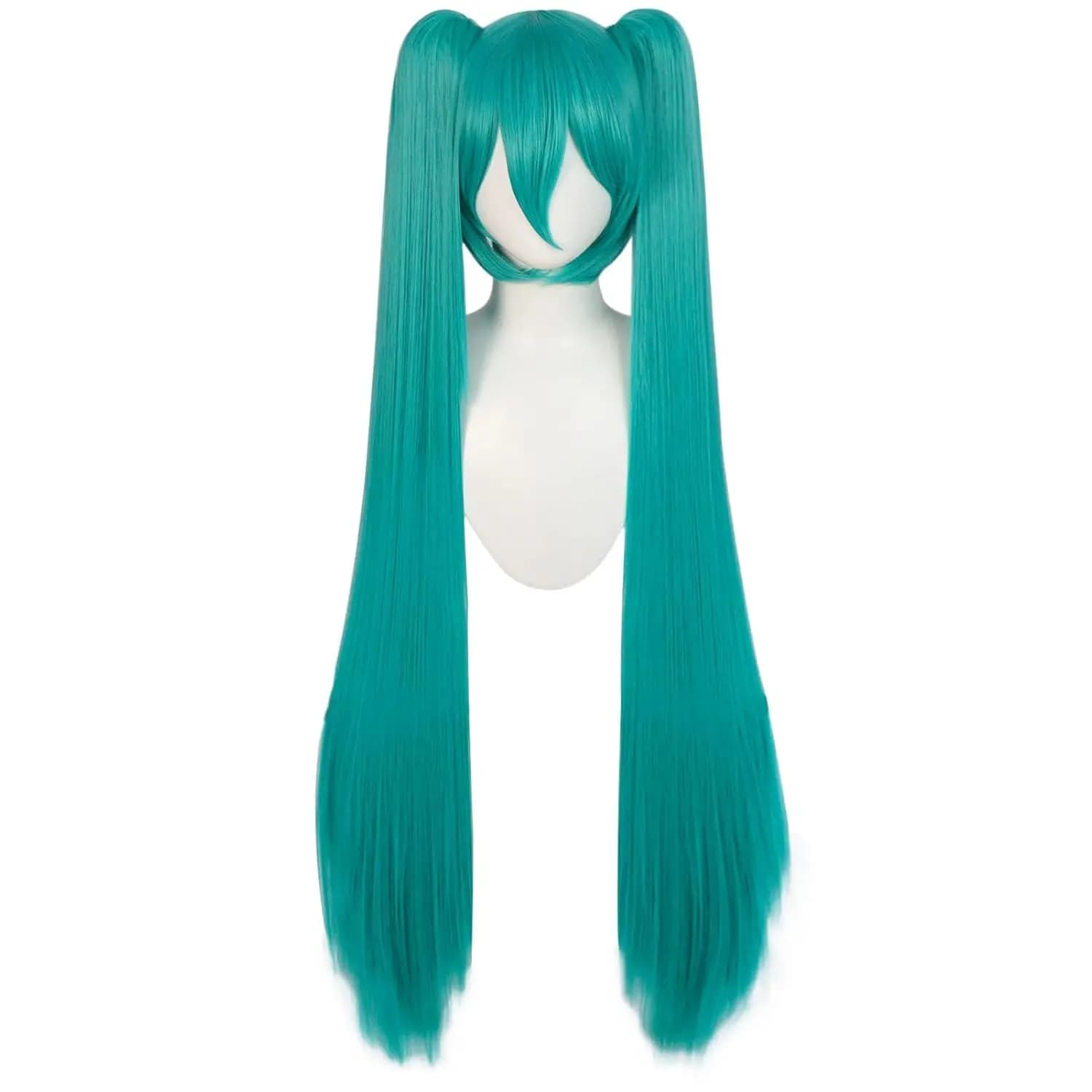 Perruque synthétique longue à Double Clip, queue de cheval Hatsune Miku, Costume pour femmes et fill