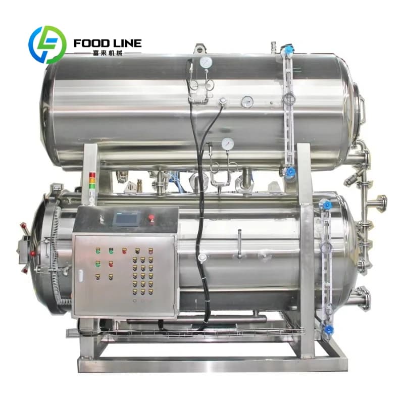 Contrôle horizontal de PLC de stérilisateur alimentaire de machine d'autoclave composite de jet d'ea