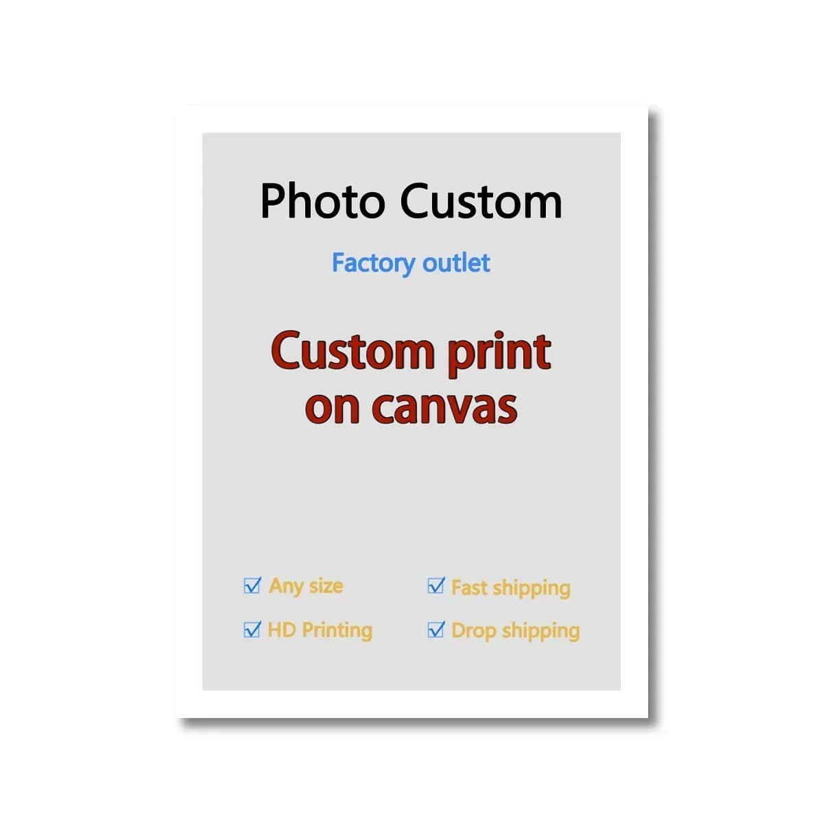YWDECOR – toile de peinture personnalisée de grande taille, impression HD de votre Image, affiche d'