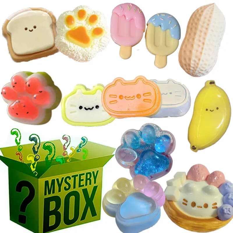 Jouet mystère Fidget patte de chat Kawaii, nourriture simulée, jouet Squishy de pied anti-stress, jo