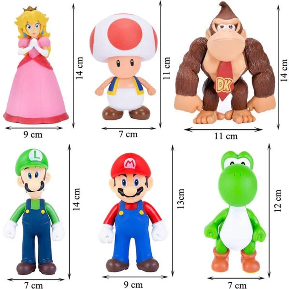 2026 Hot Super Mario Bros Luigi Yoshi Mario poupées de dessin animé figurines d'anime modèle de coll