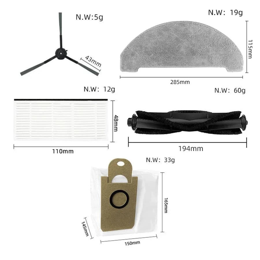 Kit d'accessoires pour aspirateur robot Xiaomi Viomi S9, filtre Hepa, brosse latérale principale, sa
