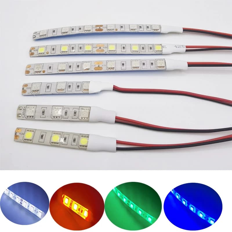 2 pièces DC12V 5050 10 cm 6 LED s 5 cm 3 LED bande lumineuse LED étanche bande flexible bande lumine